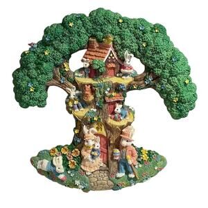 "Bunnies Tree" 3D Wall Decor, Bunny, Flowers, Easter, Spring, Eggs, Baby Nursery